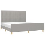 vidaXL Cadru de pat fără saltea, gri deschis, 160x200 cm, textil