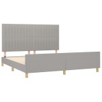 vidaXL Cadru de pat fără saltea, gri deschis, 160x200 cm, textil