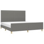 vidaXL Cadru de pat fără saltea, gri închis, 160x200 cm, textil