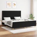 vidaXL Cadru de pat fără saltea, negru, 160x200 cm, textil vidaXL Cadru de pat fără saltea, negru, 160x200 cm, textil