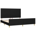 vidaXL Cadru de pat fără saltea, negru, 160x200 cm, textil vidaXL Cadru de pat fără saltea, negru, 160x200 cm, textil