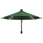 vidaXL Umbrelă de soare montată pe perete cu LED-uri, verde, 300 cm vidaXL Umbrelă de soare montată pe perete cu LED-uri, verde, 300 cm