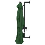 vidaXL Umbrelă de soare montată pe perete cu LED-uri, verde, 300 cm vidaXL Umbrelă de soare montată pe perete cu LED-uri, verde, 300 cm
