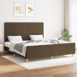 vidaXL Cadru de pat fără saltea, maro închis, 160x200 cm, textil vidaXL Cadru de pat fără saltea, maro închis, 160x200 cm, textil