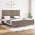 vidaXL Cadru de pat fără saltea, gri taupe, 160x200 cm, textil vidaXL Cadru de pat fără saltea, gri taupe, 160x200 cm, textil