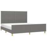 vidaXL Cadru de pat fără saltea, gri închis, 180x200 cm, textil