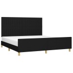 vidaXL Cadru de pat fără saltea, negru, 180x200 cm, textil vidaXL Cadru de pat fără saltea, negru, 180x200 cm, textil