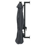vidaXL Umbrelă de soare montată pe perete cu LED-uri, antracit, 300 cm vidaXL Umbrelă de soare montată pe perete cu LED-uri, antracit, 300 cm