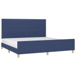 vidaXL Cadru de pat fără saltea, albastru, 200x200 cm, textil