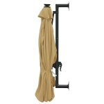 vidaXL Umbrelă de soare montată pe perete cu LED-uri, taupe, 300 cm