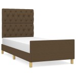 vidaXL Cadru de pat fără saltea, maro închis, 80x200 cm, textil vidaXL Cadru de pat fără saltea, maro închis, 80x200 cm, textil
