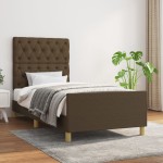 vidaXL Cadru de pat fără saltea, maro închis, 80x200 cm, textil vidaXL Cadru de pat fără saltea, maro închis, 80x200 cm, textil