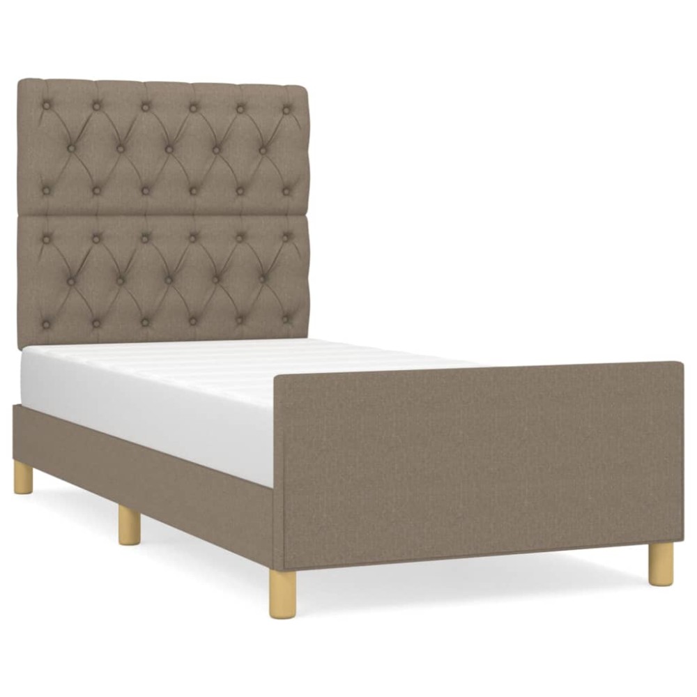 vidaXL Cadru de pat fără saltea Taupe 80x200 cm țesătură