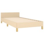 vidaXL Cadru de pat fără saltea cremă 80x200 cm țesătură