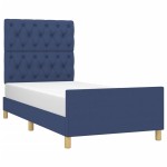 vidaXL Cadru de pat fără saltea țesătură albastră 80x200 cm