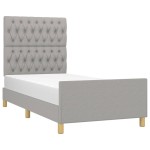 vidaXL Cadru de pat fără saltea, gri deschis, 90x190 cm, textil
