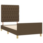 vidaXL Cadru de pat fără saltea, maro închis, 90x200 cm, textil vidaXL Cadru de pat fără saltea, maro închis, 90x200 cm, textil