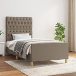 vidaXL Cadru de pat fără saltea Taupe 90x200 cm țesătură vidaXL Cadru de pat fără saltea Taupe 90x200 cm țesătură
