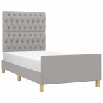 vidaXL Cadru de pat fără saltea, gri deschis, 100x200 cm, textil