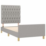 vidaXL Cadru de pat fără saltea, gri deschis, 100x200 cm, textil