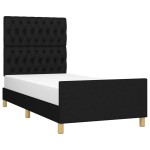 vidaXL Cadru de pat fără saltea, negru, 100x200 cm, textil