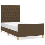 vidaXL Cadru de pat fără saltea, maro închis, 100x200 cm, textil