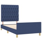 vidaXL Cadru de pat fără saltea țesătură albastră 100x200 cm