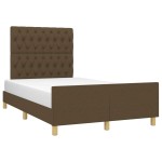 vidaXL Cadru de pat fără saltea, maro închis, 120x200 cm, textil vidaXL Cadru de pat fără saltea, maro închis, 120x200 cm, textil