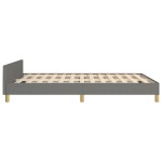 vidaXL Cadru de pat fără saltea, gri închis, 140x190 cm, textil