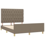 vidaXL Cadru de pat fără saltea, gri taupe, 140x190 cm, textil vidaXL Cadru de pat fără saltea, gri taupe, 140x190 cm, textil