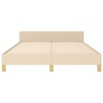 vidaXL Cadru de pat fără saltea, crem, 140x190 cm, textil