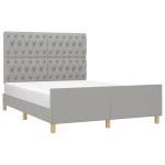 vidaXL Cadru de pat fără saltea, gri deschis, 140x200 cm, textil