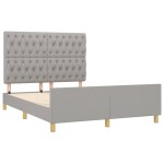 vidaXL Cadru de pat fără saltea, gri deschis, 140x200 cm, textil