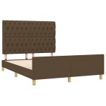 vidaXL Cadru de pat fără saltea, maro închis, 140x200 cm, textil vidaXL Cadru de pat fără saltea, maro închis, 140x200 cm, textil