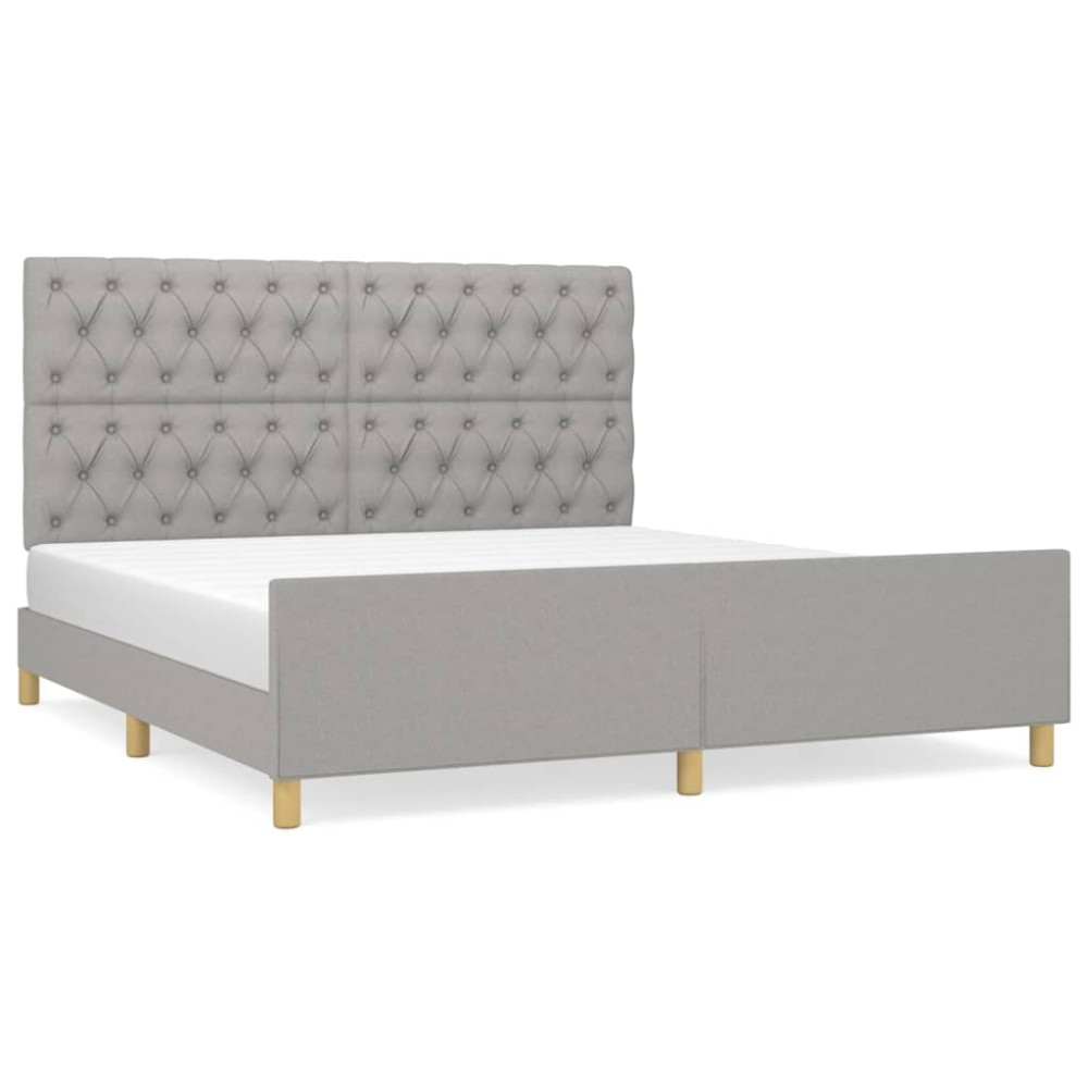 vidaXL Cadru de pat fără saltea, gri deschis, 160x200 cm, textil