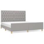 vidaXL Cadru de pat fără saltea, gri deschis, 160x200 cm, textil