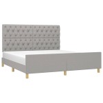 vidaXL Cadru de pat fără saltea, gri deschis, 160x200 cm, textil