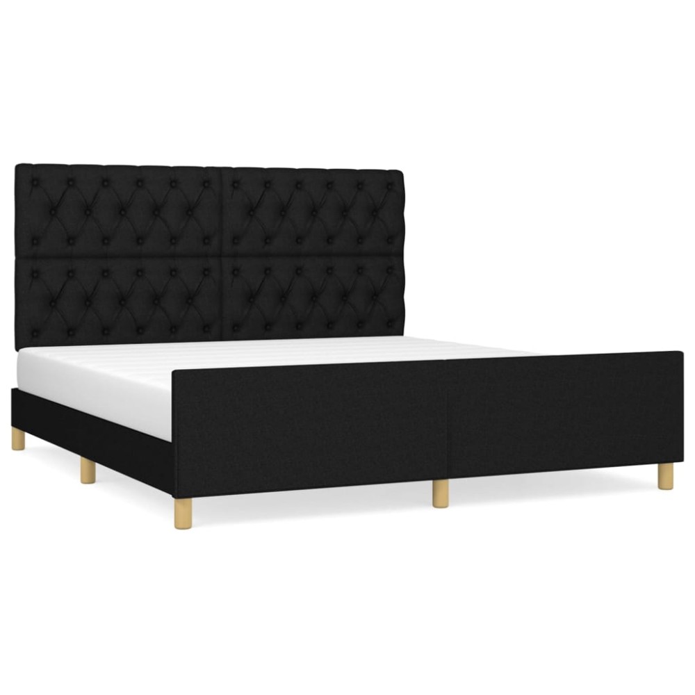 vidaXL Cadru de pat fără saltea, negru, 160x200 cm, textil