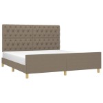 vidaXL Cadru de pat fără saltea, gri taupe, 160x200 cm, textil vidaXL Cadru de pat fără saltea, gri taupe, 160x200 cm, textil