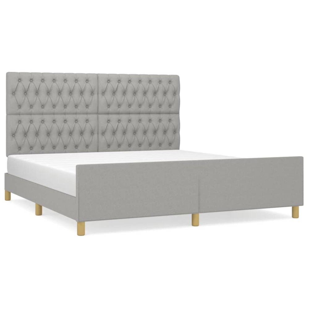 vidaXL Cadru de pat fără saltea, gri deschis, 180x200 cm, textil