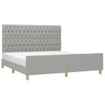 vidaXL Cadru de pat fără saltea, gri deschis, 180x200 cm, textil