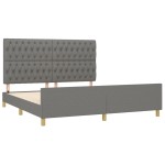 vidaXL Cadru de pat fără saltea, gri închis, 180x200 cm, textil