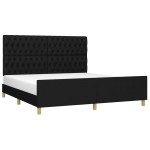 vidaXL Cadru de pat fără saltea, negru, 180x200 cm, textil vidaXL Cadru de pat fără saltea, negru, 180x200 cm, textil