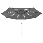 vidaXL Umbrelă soare de grădină cu LED-uri, antracit, 400 cm vidaXL Umbrelă soare de grădină cu LED-uri, antracit, 400 cm