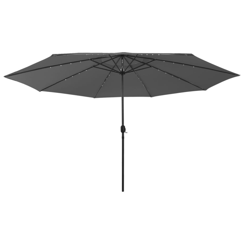 vidaXL Umbrelă soare de grădină cu LED-uri, antracit, 400 cm