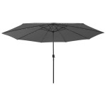 vidaXL Umbrelă soare de grădină cu LED-uri, antracit, 400 cm vidaXL Umbrelă soare de grădină cu LED-uri, antracit, 400 cm