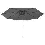 vidaXL Umbrelă soare de grădină cu LED-uri, antracit, 400 cm vidaXL Umbrelă soare de grădină cu LED-uri, antracit, 400 cm