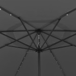 vidaXL Umbrelă soare de grădină cu LED-uri, antracit, 400 cm vidaXL Umbrelă soare de grădină cu LED-uri, antracit, 400 cm
