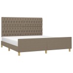 vidaXL Cadru de pat fără saltea, gri taupe, 180x200 cm, textil vidaXL Cadru de pat fără saltea, gri taupe, 180x200 cm, textil