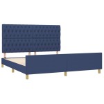 vidaXL Cadru de pat cu tăblie, albastru, 180x200 cm, textil vidaXL Cadru de pat cu tăblie, albastru, 180x200 cm, textil
